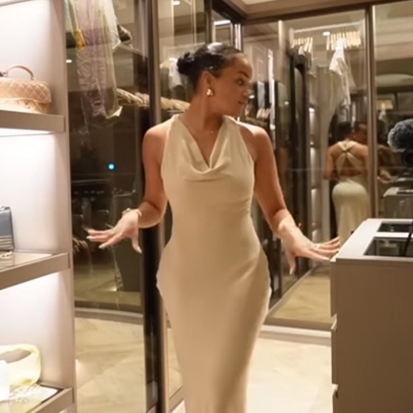 Zara Nude open back draped dress - Picture 4 of 5